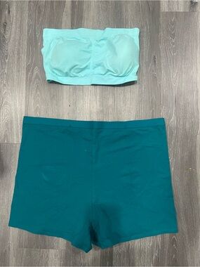 torrid Teal Stretch Shortie Shorts